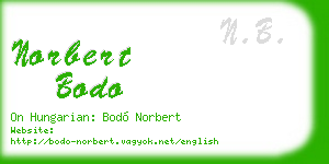 norbert bodo business card