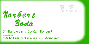 norbert bodo business card